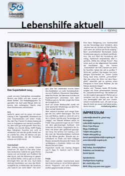 newsletter 3_2015 - Lebenshilfe Augsburg eV