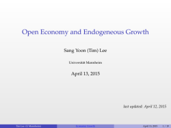 Open Economy and Endogeneous Growth - (Tim) Lee