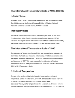 The International Temperature Scale of 1990 (ITS