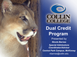 What is dual credit? - McKinney Independent School District
