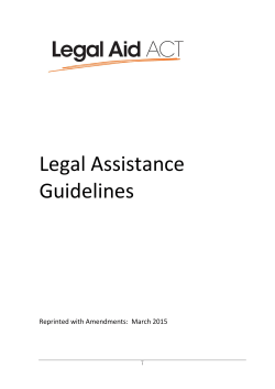 commonwealth legal assistance guidelines