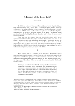 Tor Krever, âA Journal of the Legal Left?â