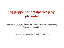 Faggruppe perinatalpatologi og placenta Roald