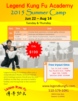 2015 Summer Camp Legend Kung Fu Academy