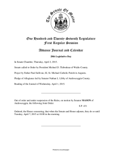 April 2, 2015 - Maine Legislature