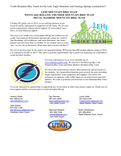 Sponsor 2015 Information - Lehi Mountain Bike Team
