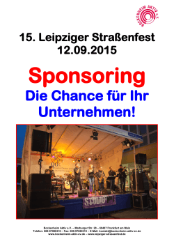 Die Sponsoren-Mappe 2015 - Leipziger StraÃenfest