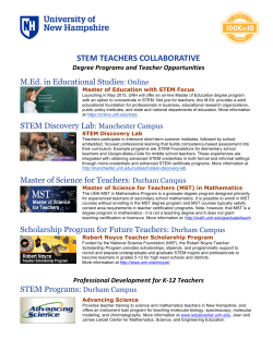 UNH STEM Teachers Collaborative programs