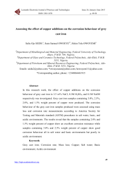 Assessing the effect of copper additions on the corrosion behaviour