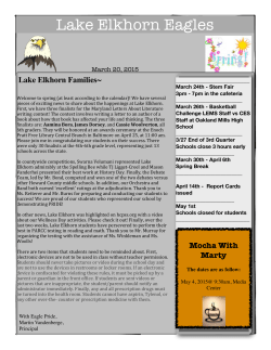 Newsletter, March 20, 2015