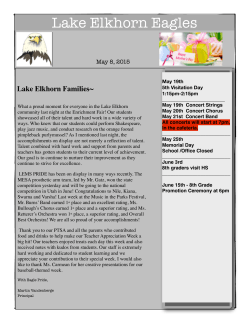 Newsletter May 8, 2015 - Lake Elkhorn Middle School