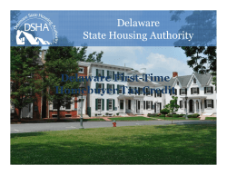 Delaware First-Time Homebuyer Tax Credit Presentation 3-25-15
