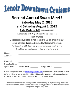 Second Annual Swap Meet! - Lenoir Downtown Cruisers