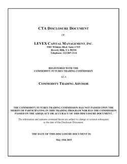 CTA DISCLOSURE DOCUMENT - Levex Capital Management Inc.