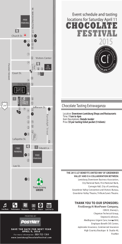 2015 Event MAP HERE - Lewisburg Chocolate Festival