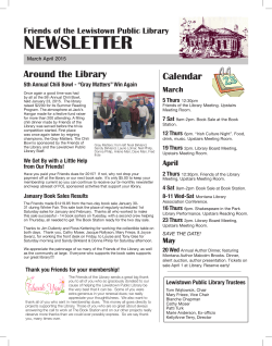 March April 2015 Newsletter