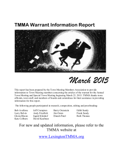 March 2015 - Lexington Town Meeting Members Association