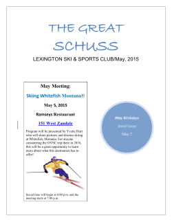 May, 2015 - Lexington Ski & Sports Club