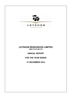 2014 Annual Report - Leyshon Resources