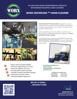 WORX Waterless Industry Profile Sheet 2015