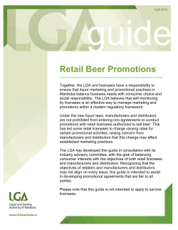 Retail Beer Promotions - Liquor and Gaming Authority of Manitoba
