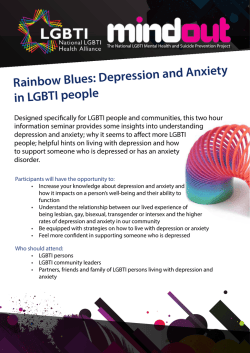 Rainbow Blues: Depression and Anxiety in LGBTI people