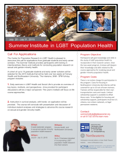 Summer Institute in LGBT Population Health
