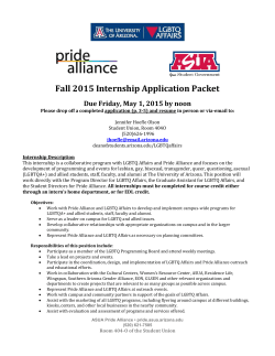 Fall 2015 Internship Application Packet - LGBTQ Affairs