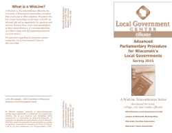 2015 Advanced Parliamentary Procedure for Wisconsin`s Local