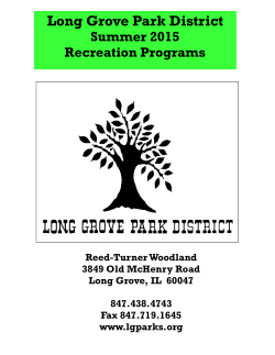 Youth Activities 2015 - Long Grove Park District