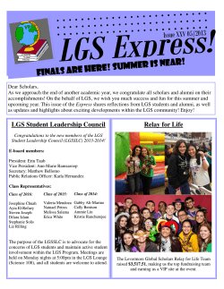 Spring 2013 LGS Express - Levermore Global Scholars