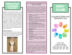 KIDS` CLUB - Los Gatos Swim and Racquet Club