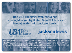 This UBA Employer Webinar Series is brought to you by United