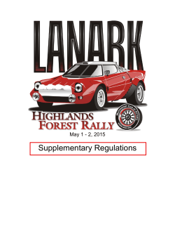 Supplementary Regulations - Lanark Highlands Forest Rally