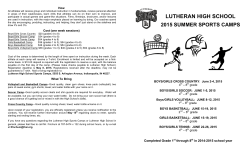 Summer Sport Camps - Lutheran High School of Indianapolis