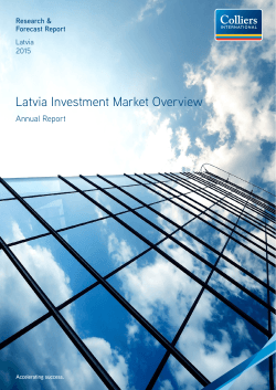 Latvia Investment Market Overview, 2015