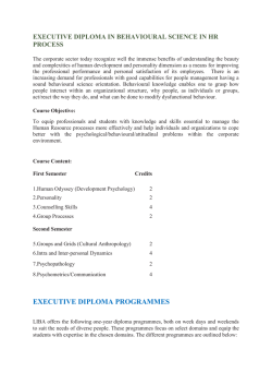 EXECUTIVE DIPLOMA PROGRAMMES