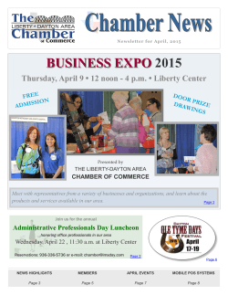 April 2015 Newsletter - Liberty/Dayton Chamber of Commerce