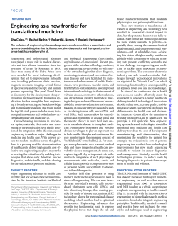 Engineering as a new frontier for translational medicine