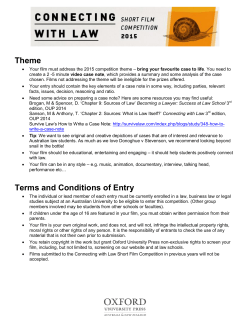 Theme Terms and Conditions of Entry