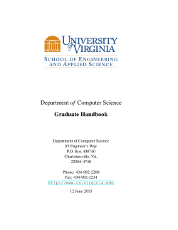 Graduate Handbook - University of Virginia