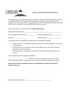 Atrium Scholarship Renewal Form - Belk Library & Information