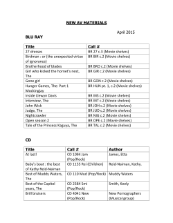 New AV List for April 2015