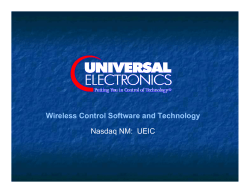 Wireless Control Software and Technology Nasdaq NM: UEIC