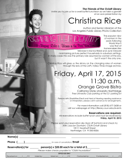 Registration for Friends Luncheon with Christina Rice
