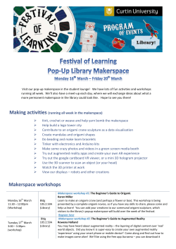 Makerspace workshops - Curtin University Library