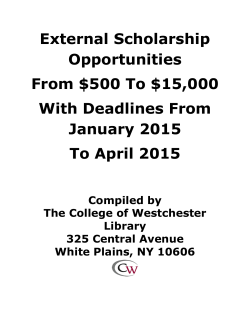 External Scholarship Opportunities From $500 To $15,000 With
