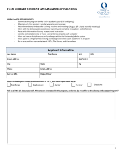 Ambassador Application - Florida Gulf Coast University