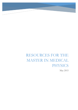 Resources for the Master in Medical Physics