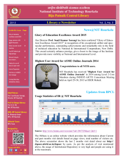 Library e-Newsletter - National Institute of Technology Rourkela